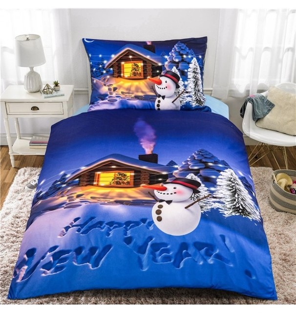 3D povlečení Vánoční chaloupka 140x200, 70x90