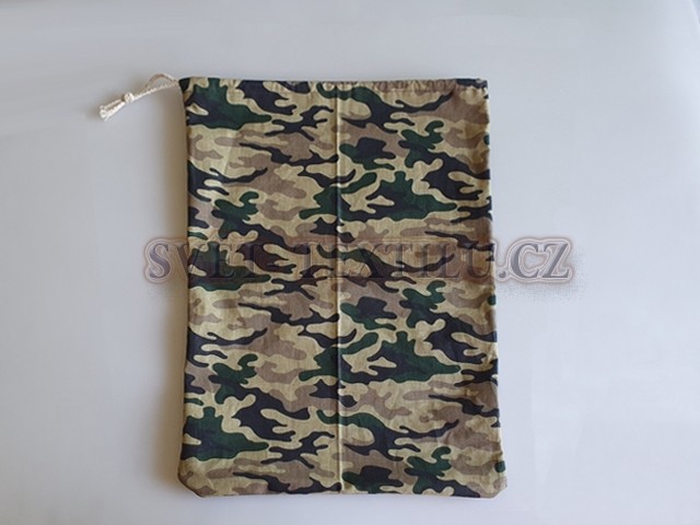 Bavlněný pytlík 29x40cm - Maskáčový vzor, khaki