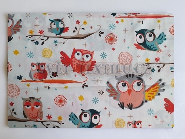 Bavlněný pytlík na přezůvky 29x40cm - Sovičky