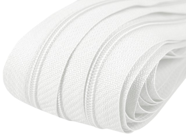 Bílý spirálový zip 3mm - metráž