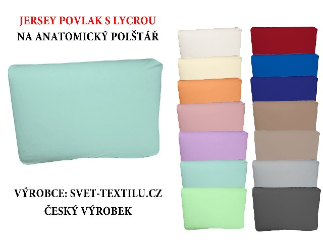  Jersey povlak s lycrou 40x60 na anatomický neprofilovaný polštář