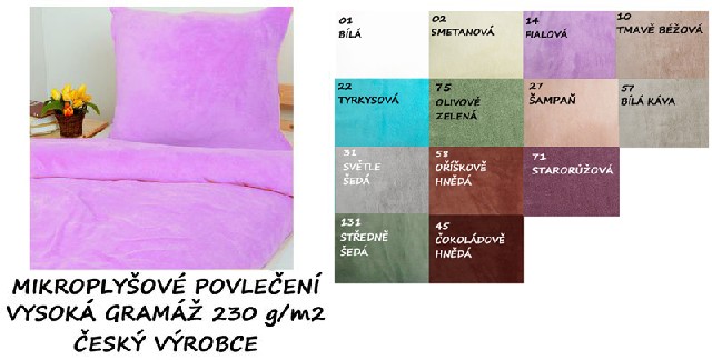 Mikroplyšové povlečení dětské 100x135, 40x60