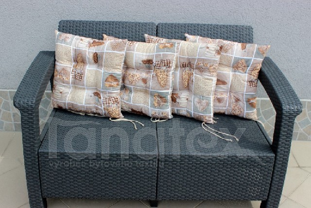 Sedák na židli de luxe Hnědá srdce