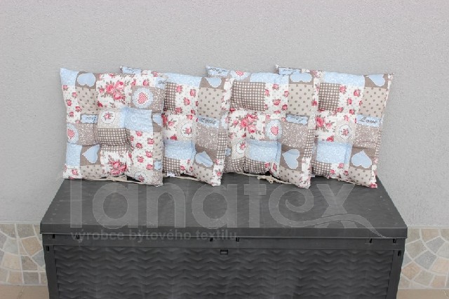 Sedák na židli de luxe Modrý patchwork