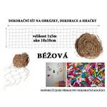 Béžová dekorační síť na zeď 5x1m oko 10x10cm Béžová dekorační síť na zeď 5x1m oko 10x10cm