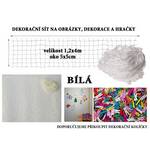 Bílá dekorační síť na zeď 4x1,2m oko 5x5cm Bílá dekorační síť na zeď 4x1,2m oko 5x5cm