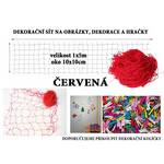 Červená dekorační síť na zeď 5x1m oko 10x10cm Červená dekorační síť na zeď 5x1m oko 10x10cm