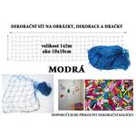 Modrá dekorační síť na zeď 5x1m oko 10x10cm Modrá dekorační síť na zeď 5x1m oko 10x10cm