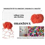 Oranžová dekorační síť na zeď 5x1m oko 10x10cm Oranžová dekorační síť na zeď 5x1m oko 10x10cm