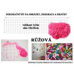 Růžová dekorační síť na zeď 5x1m oko 10x10cm Růžová dekorační síť na zeď 5x1m oko 10x10cm