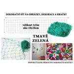 Tmavě zelená dekorační síť na zeď 5x1m oko 10x10cm Tmavě zelená dekorační síť na zeď 5x1m oko 10x10cm